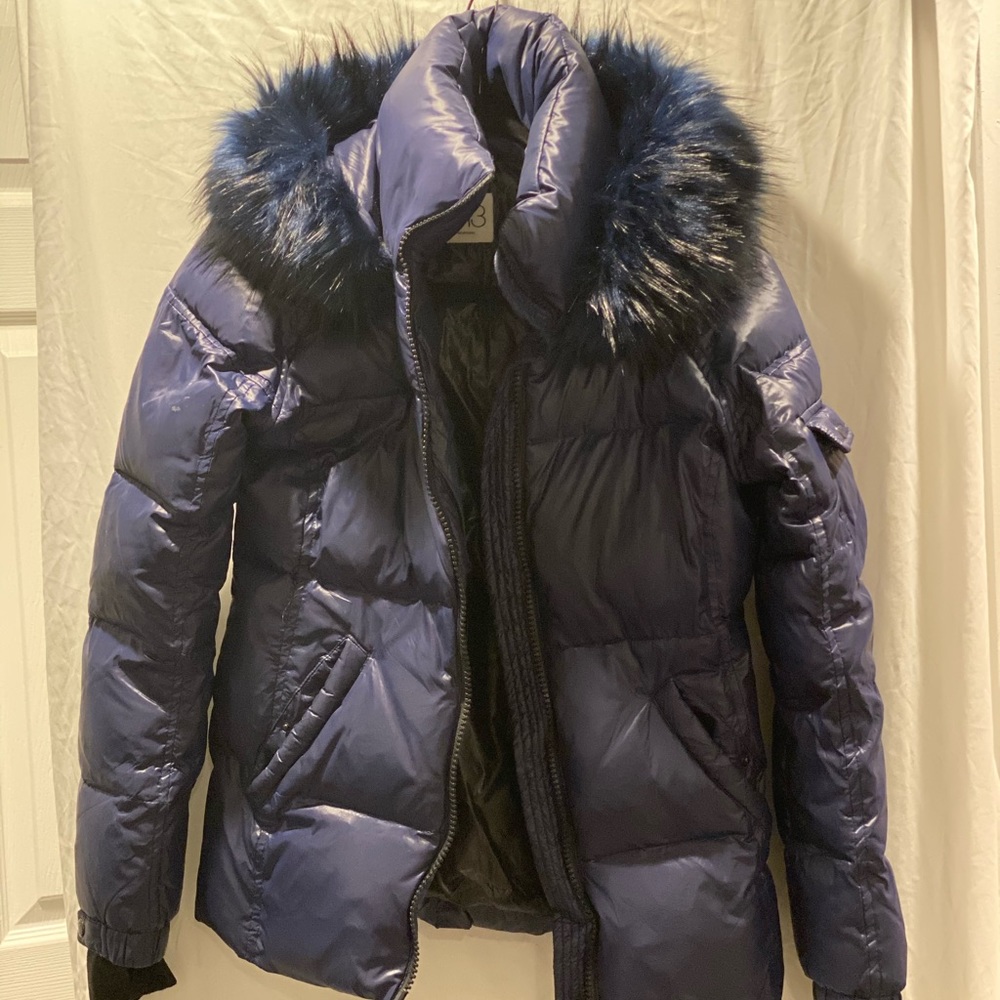 S13 Blue coat with Fur Hood
